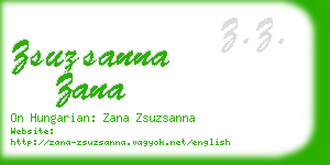 zsuzsanna zana business card